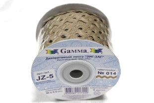 Тесьма отделочная "ЗИГ-ЗАГ" 5 мм 30 м №014 т.песочный